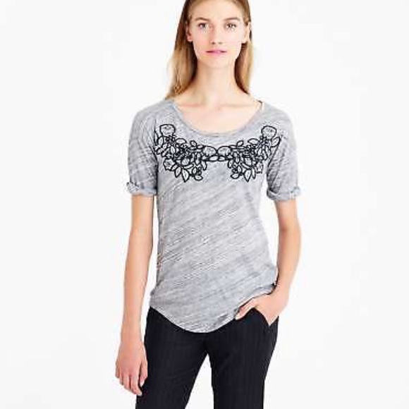 J. Crew Tops - SALE!🔥J. Crew Floral Appliqué T-Shirt